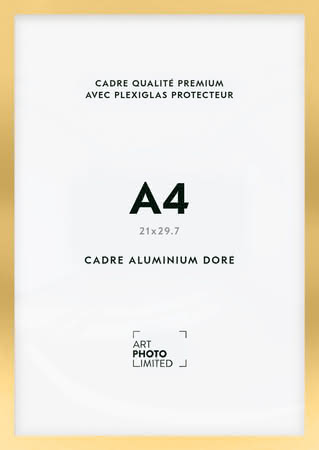 Cadre en aluminium doré A4 Cadre en aluminium doré A4