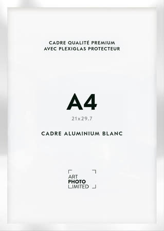 Cadre en aluminium blanc A4