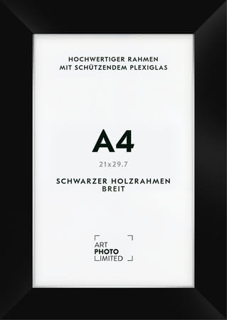 Holzrahmen Schwarz Breit A4