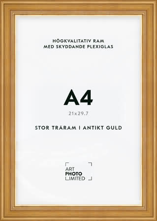 Stor Antik Förgylld Träram A4 Stor Antik Förgylld Träram A4