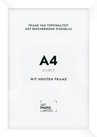 Houten lijst Witte A4 Houten lijst Witte A4