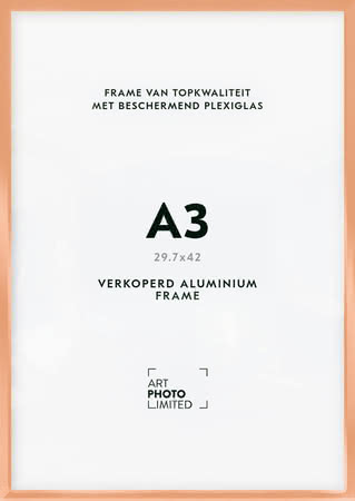 Aluminium lijst Koper A3