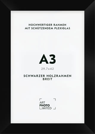 Holzrahmen Schwarz Breit A3