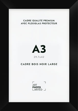Cadre en bois noir large A3 Cadre en bois noir large A3