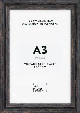 Stor Vintage Svart Träram A3 Stor Vintage Svart Träram A3