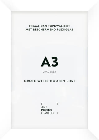 Brede Houten lijst Witte A3 Brede Houten lijst Witte A3