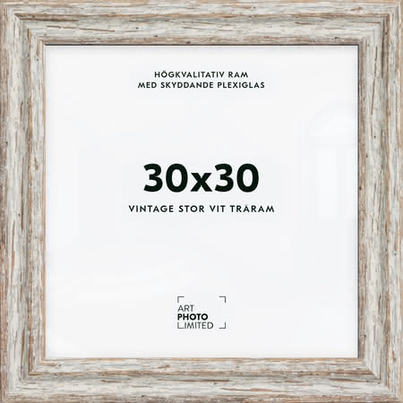 Stor Vintage Vit Träram 30x30cm Stor Vintage Vit Träram 30x30cm