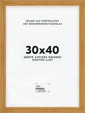 Brede Houten lijst Goudkleurig Goud 30x40cm