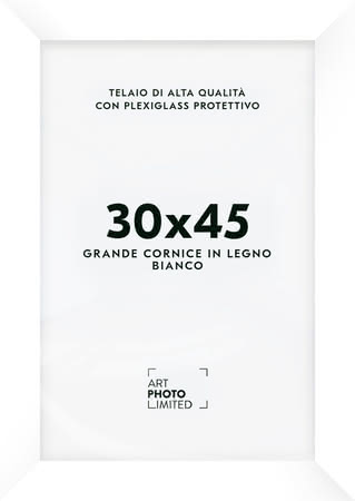 FRAMO35 35x45 Cornice (Bianco Opaco) In MDF Fatta A Mano Con Lastra Di Vetro Artificiale Antiriflesso A Prova Di Rottura E Robusta Parete Posteriore