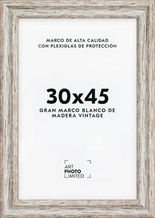 Ancho Antiguo Blanco Marco de madera 30x45cm Ancho Antiguo Blanco Marco de madera 30x45cm