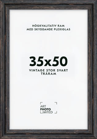 Stor Vintage Svart Träram 35x50cm Stor Vintage Svart Träram 35x50cm