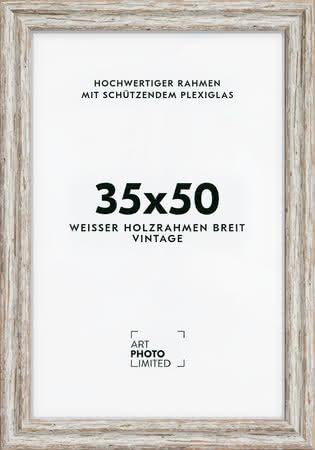 Holzrahmen Vintage Weiß Breit 35x50cm Holzrahmen Vintage Weiß Breit 35x50cm