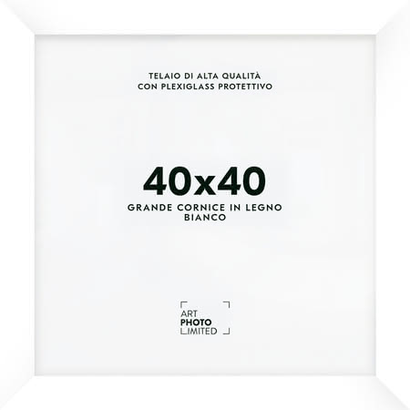 Larga Bianco Cornice in legno 40x40cm Larga Bianco Cornice in legno 40x40cm