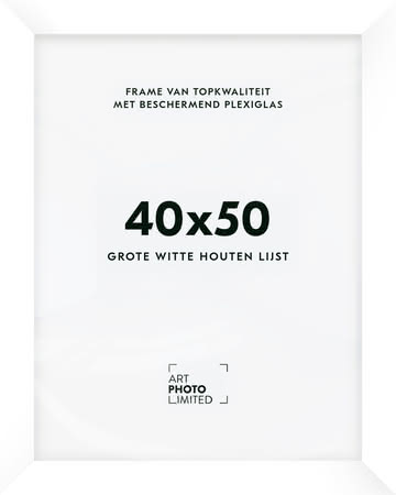 Brede Houten lijst Witte 40x50cm
