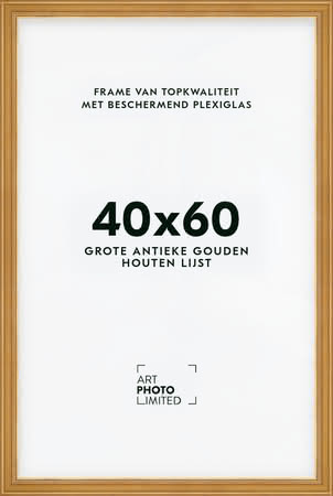 Brede Houten lijst Goudkleurig Goud 40x60cm Brede Houten lijst Goudkleurig Goud 40x60cm