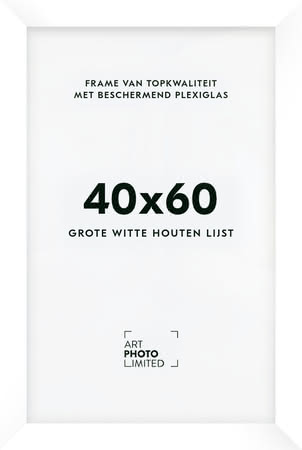 Brede Houten lijst Witte 40x60cm Brede Houten lijst Witte 40x60cm
