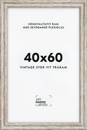 Stor Vintage Vit Träram 40x60cm Stor Vintage Vit Träram 40x60cm