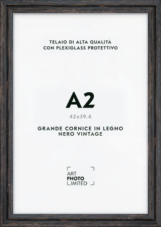 Larga Vintage Nero Cornice in legno A2 Larga Vintage Nero Cornice in legno A2