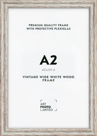 Wide Vintage White Wooden frame A2 Wide Vintage White Wooden frame A2