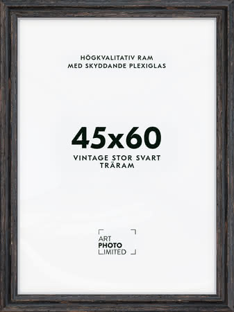 Stor Vintage Svart Träram 45x60cm Stor Vintage Svart Träram 45x60cm