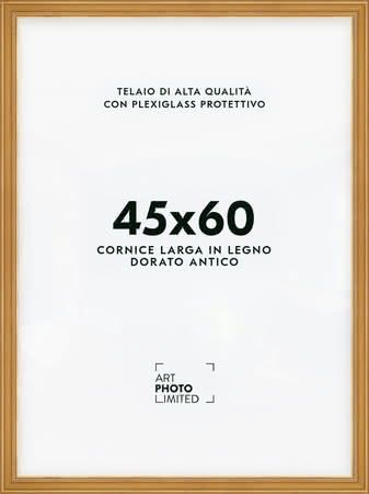 Larga Anticato Oro Cornice in legno 45x60cm Larga Anticato Oro Cornice in legno 45x60cm