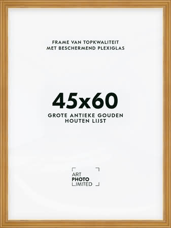 Brede Houten lijst Goudkleurig Goud 45x60cm