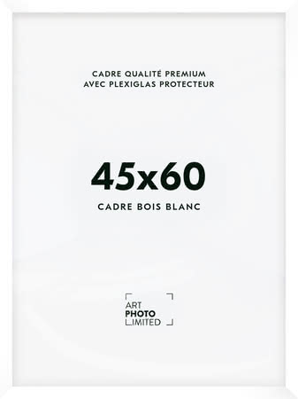 Cadre en bois blanc  45x60cm