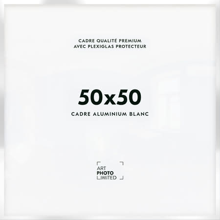 Cadre en aluminium blanc 50x50cm