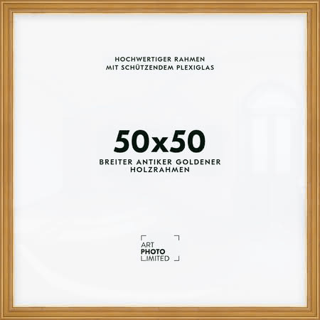 Holzrahmen Antik Gold Breit 50x50cm Holzrahmen Antik Gold Breit 50x50cm