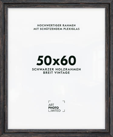 Holzrahmen Vintage Schwarz Breit 50x60cm Holzrahmen Vintage Schwarz Breit 50x60cm
