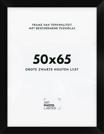 Brede Houten lijst Zwart 50x65cm