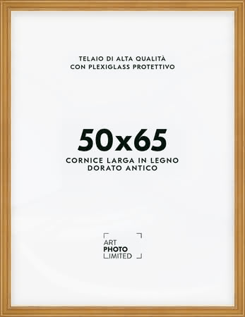 Larga Anticato Oro Cornice in legno 50x65cm Larga Anticato Oro Cornice in legno 50x65cm
