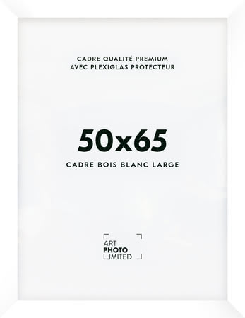 Cadre en bois blanc large 50x65cm