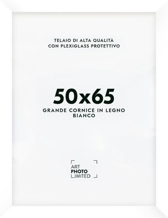 Larga Bianco Cornice in legno 50x65cm Larga Bianco Cornice in legno 50x65cm