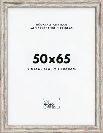 Stor Vintage Vit Träram 50x65cm Stor Vintage Vit Träram 50x65cm
