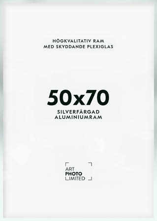 Matt silver Aluminiumram 50x70cm Matt silver Aluminiumram 50x70cm