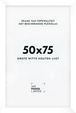 Brede Houten lijst Witte 50x75cm Brede Houten lijst Witte 50x75cm