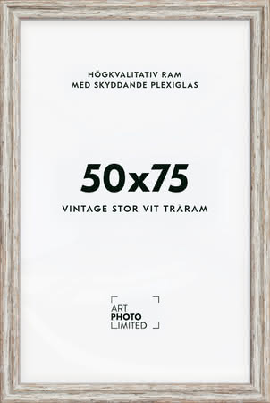 Stor Vintage Vit Träram 50x75cm Stor Vintage Vit Träram 50x75cm