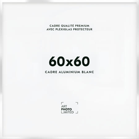 Cadre en aluminium blanc 60x60cm