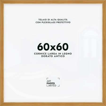 Larga Anticato Oro Cornice in legno 60x60cm Larga Anticato Oro Cornice in legno 60x60cm