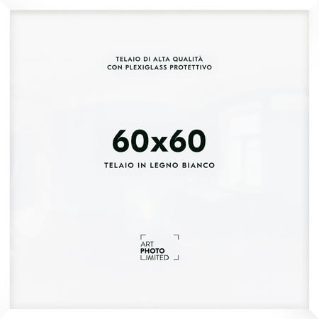 Bianco Cornice in legno 60x60cm Bianco Cornice in legno 60x60cm