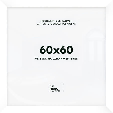 Holzrahmen Weiß Breit 60x60cm Holzrahmen Weiß Breit 60x60cm
