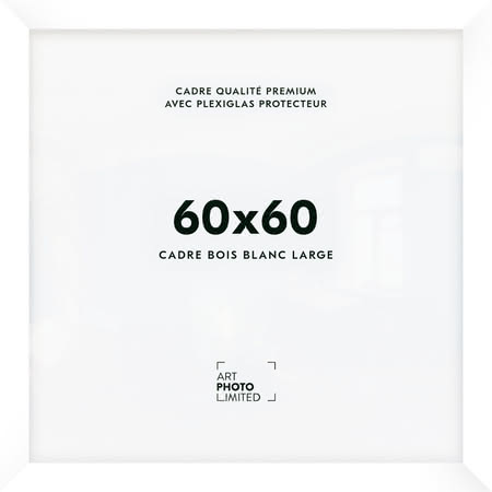 Cadre en bois blanc large 60x60cm