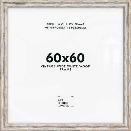 Wide Vintage White Wooden frame 60x60cm Wide Vintage White Wooden frame 60x60cm