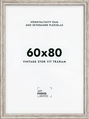 Stor Vintage Vit Träram 60x80cm Stor Vintage Vit Träram 60x80cm