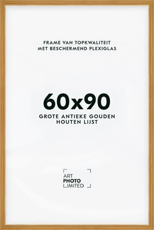 Brede Houten lijst Goudkleurig Goud 60x90cm