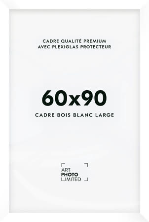 Cadre en bois blanc large 60x90cm