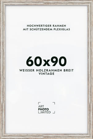 Holzrahmen Vintage Weiß Breit 60x90cm Holzrahmen Vintage Weiß Breit 60x90cm