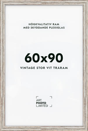 Stor Vintage Vit Träram 60x90cm Stor Vintage Vit Träram 60x90cm