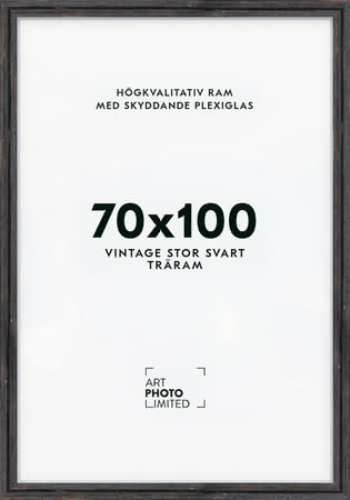 Stor Vintage Svart Träram 70x100cm Stor Vintage Svart Träram 70x100cm